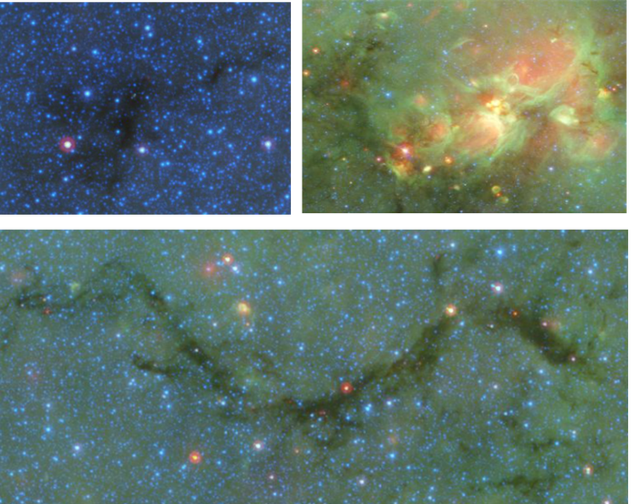 Density distribution of two molecular clouds in the solar neighborhood.