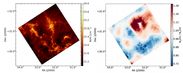 Results of combining observations from the *Planck* and *Herschel* telescopes.